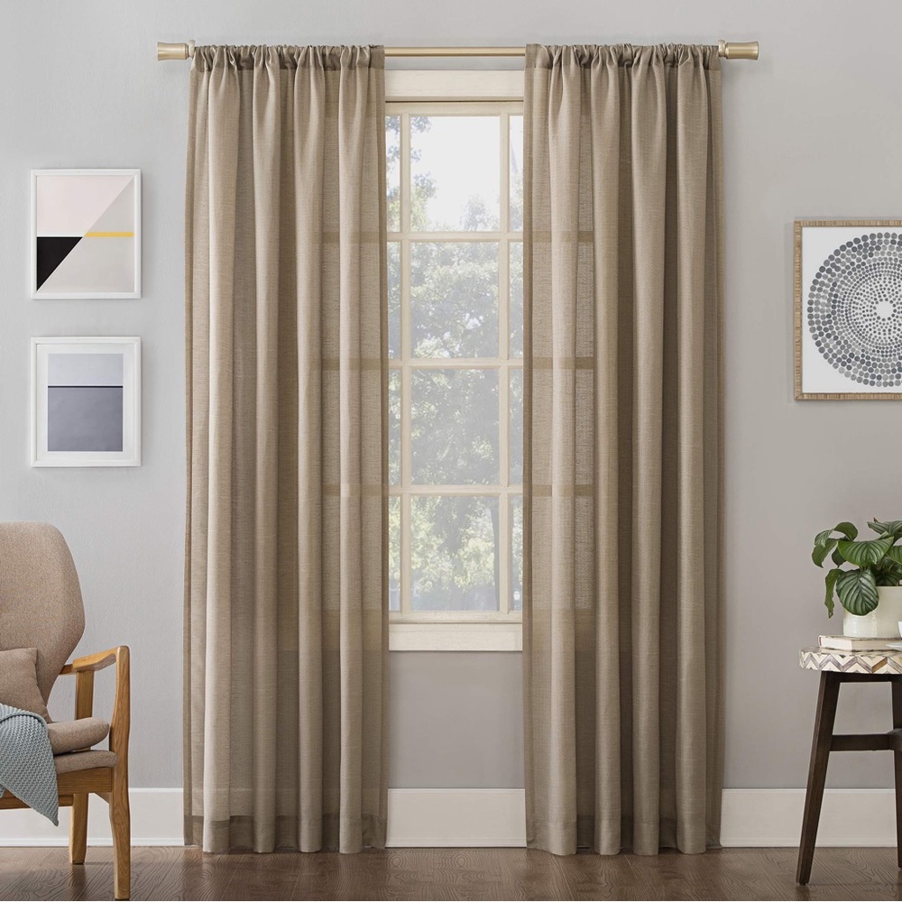 No 918 Lichtenberg Window Curtain 1 Panel Linen Blend Textured Oatmeal 54 x 95
